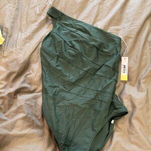Summersalt Sidestroke One-Shoulder Swimsuit | Olive Green | Size 10 | NWT